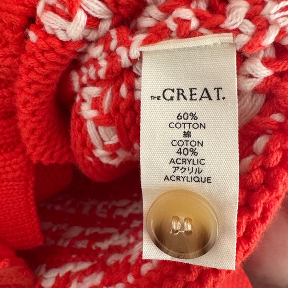 The Great Bass Knit Cardigan in Hot Red. Size 2 (Medium) - Picture 5 of 7